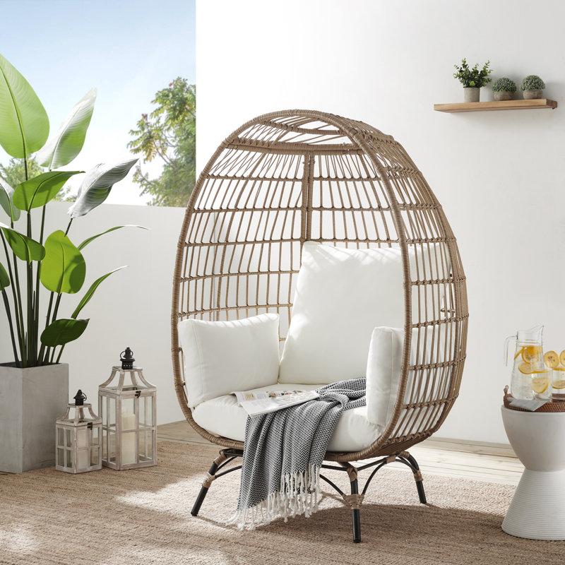 Langley Street Marvine Rattan Wicker Egg Chair With Cushion Wayfair
